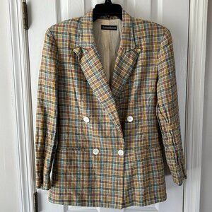 Georges Marciano Vintage 90's Multi-Colored Double Breasted Blazer Jacket Size 8